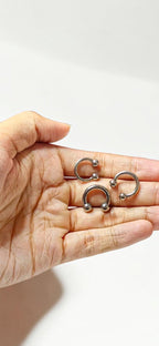 Titanium Silver Horseshoe Circular Barbell Septum Nose Ring