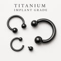 Titanium Black Horseshoe Circular Barbell Septum Nose Ring