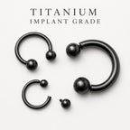Titanium Black Horseshoe Circular Barbell Septum Nose Ring
