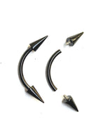 Black Titanium Arrow Curved Barbell, Eyebrow Ring, Rook, Snug and Vertical Labret Piercing Jewellery