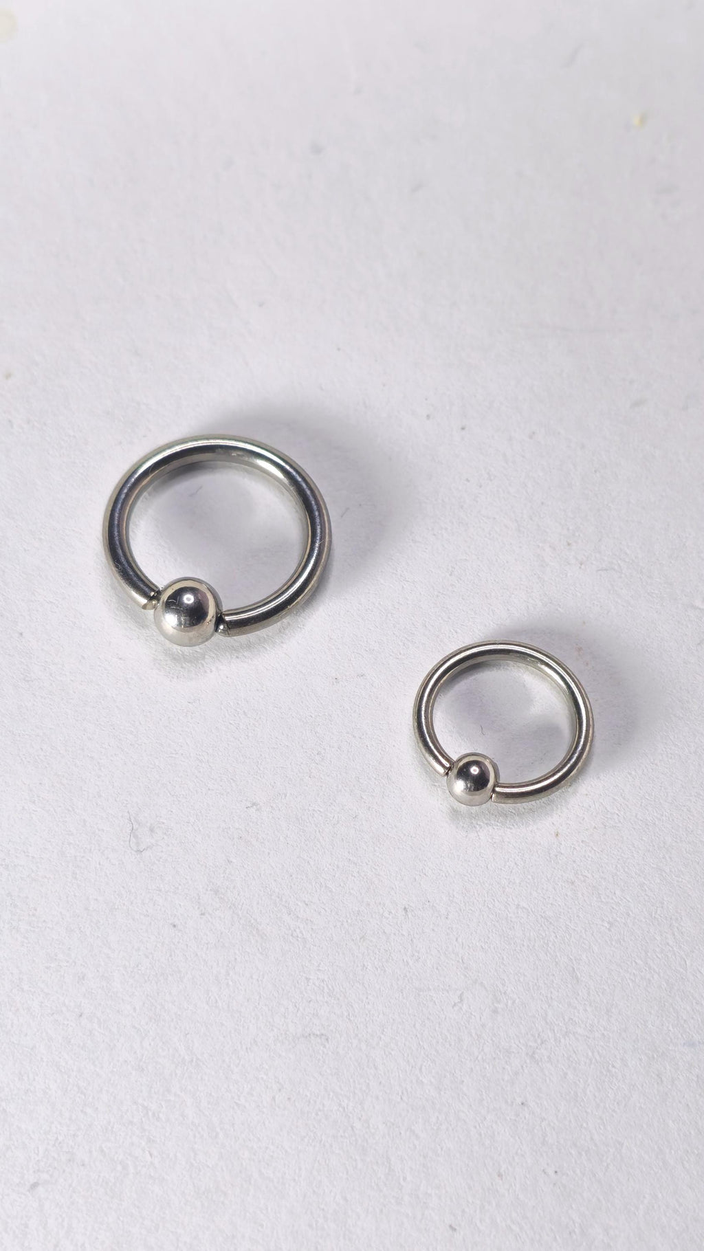 Titanium Captive Bead Rings - Septum, Ear and Nipple Piercings