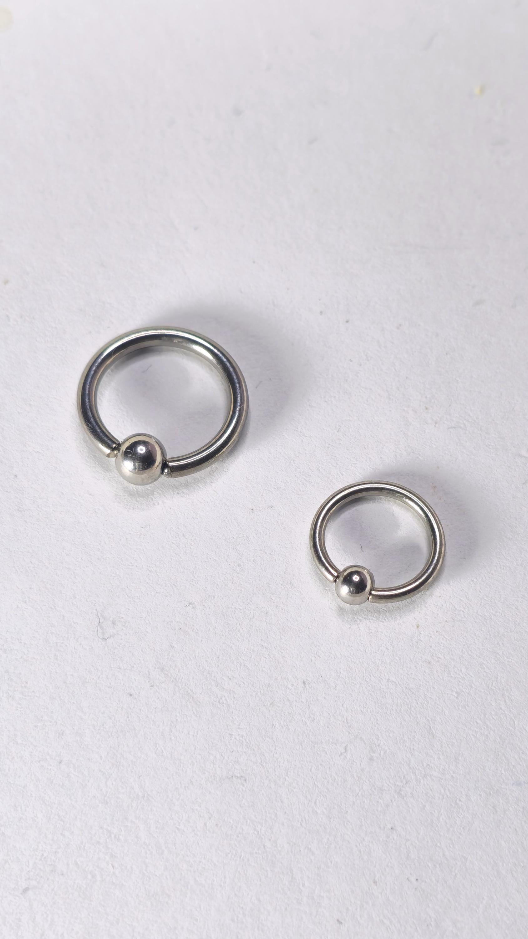 Titanium Captive Bead Rings - Septum, Ear and Nipple Piercings