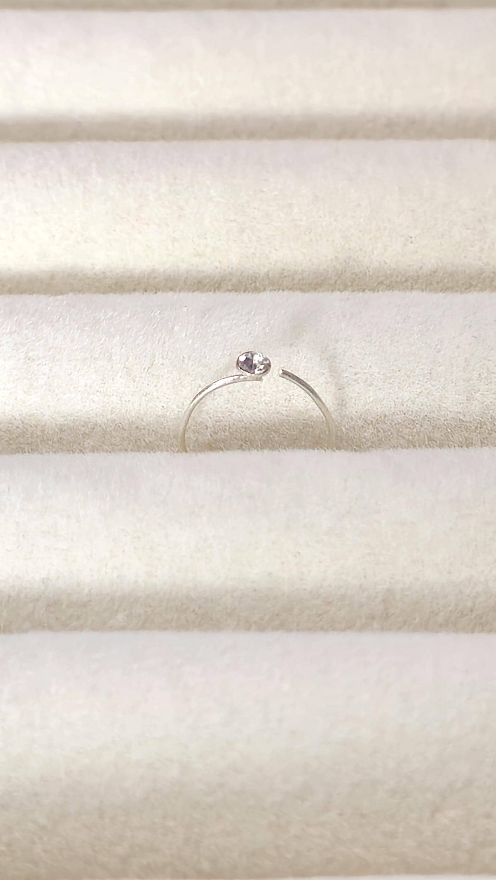 Dainty Silver Crystal Nose Ring, Silver Open Nostril Hoop