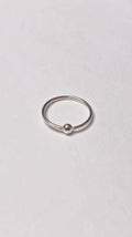 Sterling Silver Ball Nose Ring, Minimalist Beaded Nostril Hoop, 925 Silver Piercing