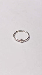 Sterling Silver Ball Nose Ring, Minimalist Beaded Nostril Hoop, 925 Silver Piercing