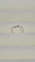 Sterling Silver Ball Nose Ring, Minimalist Beaded Nostril Hoop, 925 Silver Piercing