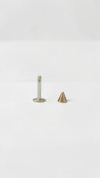 3 Piece Stainless Steel Labret Stud Set, Ball Cone Spike Flat Back Lip Rings