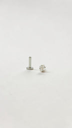 Clear CZ Labret Stud, Stainless Steel Flat Back Earring, Tragus Helix Piercing Jewellery