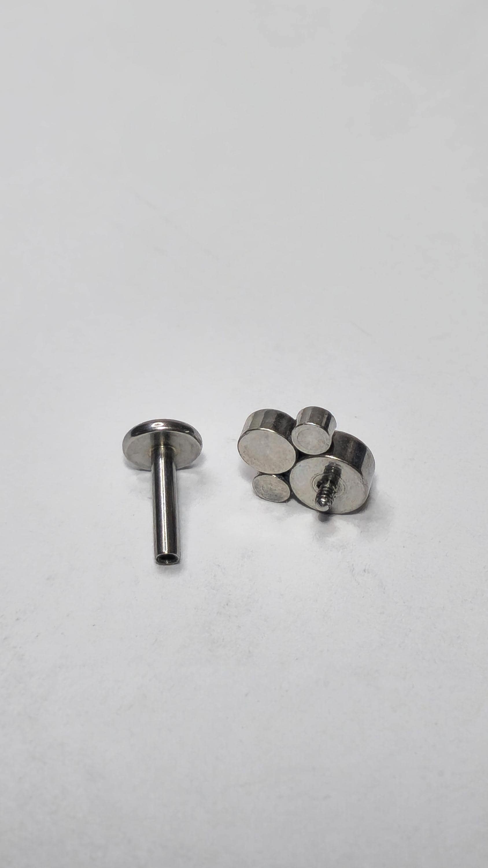Clear CZ Paw Print Labret Stud, Flat Back Earring, Tragus Helix Cartilage Piercing Jewellery