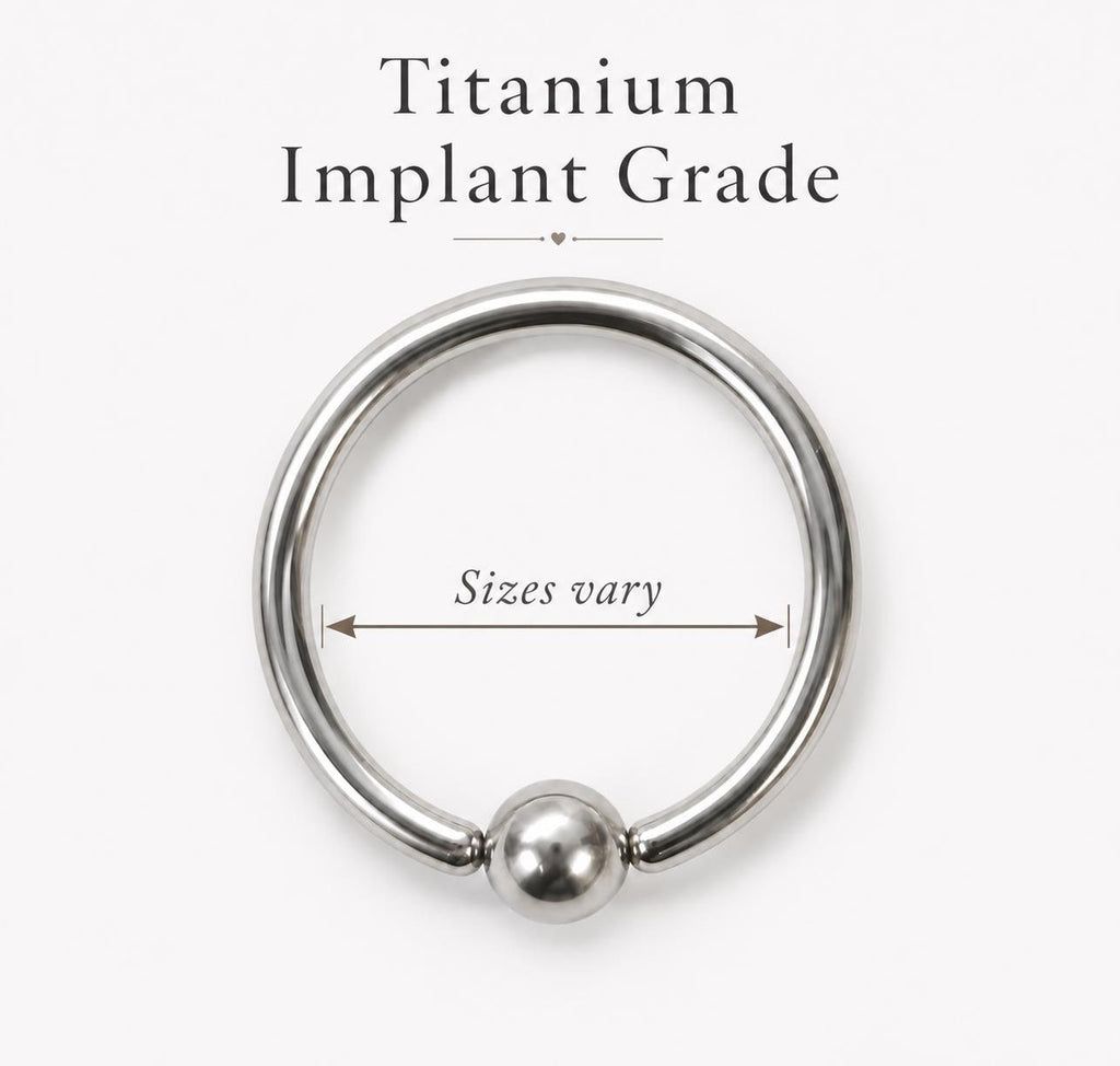 Titanium Captive Bead Rings - Septum, Ear and Nipple Piercings