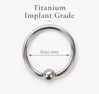 Titanium Captive Bead Rings - Septum, Ear and Nipple Piercings