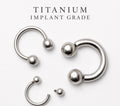 Titanium Silver Horseshoe Circular Barbell Septum Nose Ring