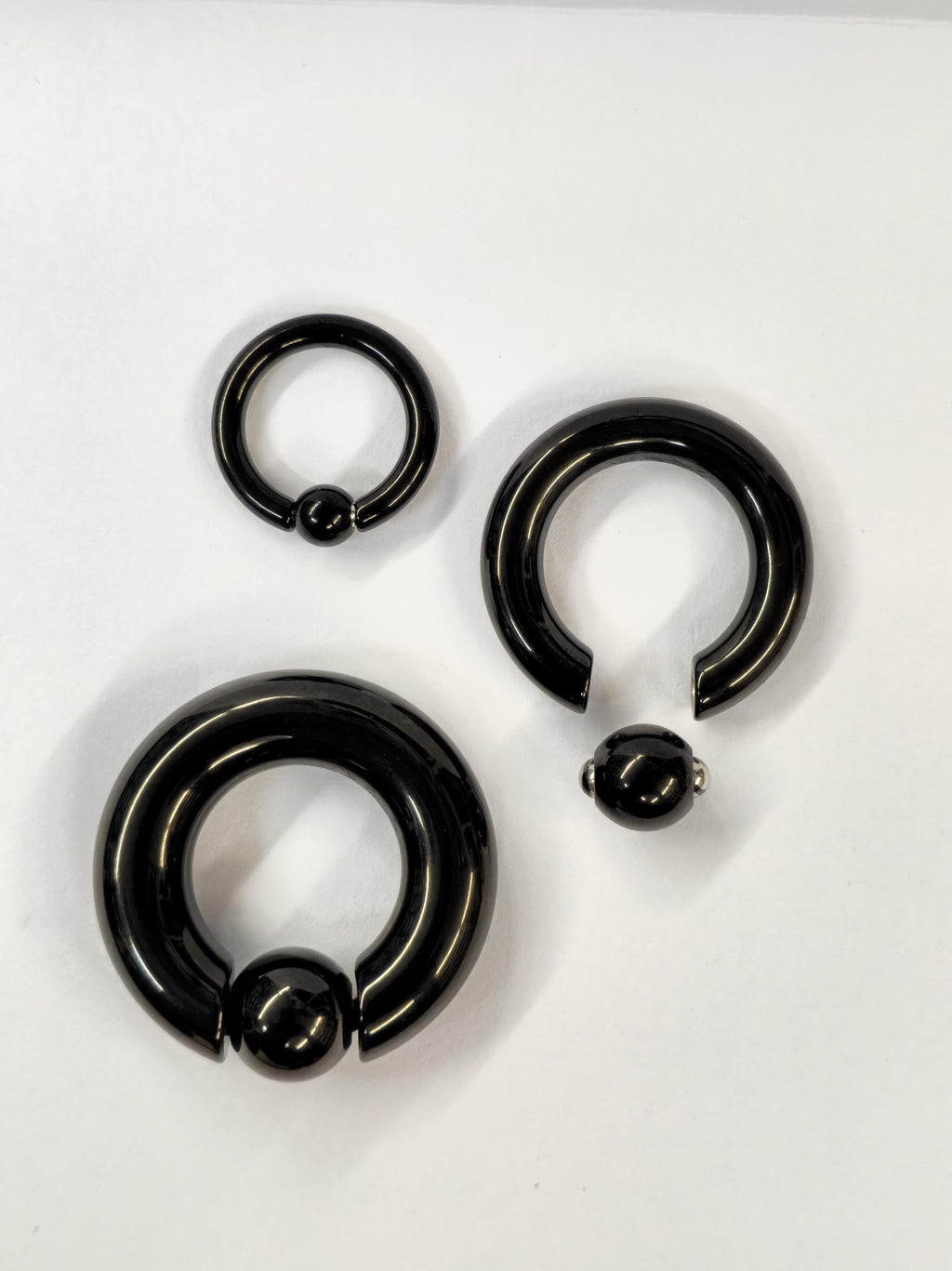 Titanium Black Captive Bead Rings - Septum, Ear and Nipple Piercings