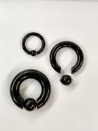 Titanium Black Captive Bead Rings - Septum, Ear and Nipple Piercings