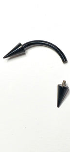 Black Titanium Arrow Curved Barbell, Eyebrow Ring, Rook, Snug and Vertical Labret Piercing Jewellery