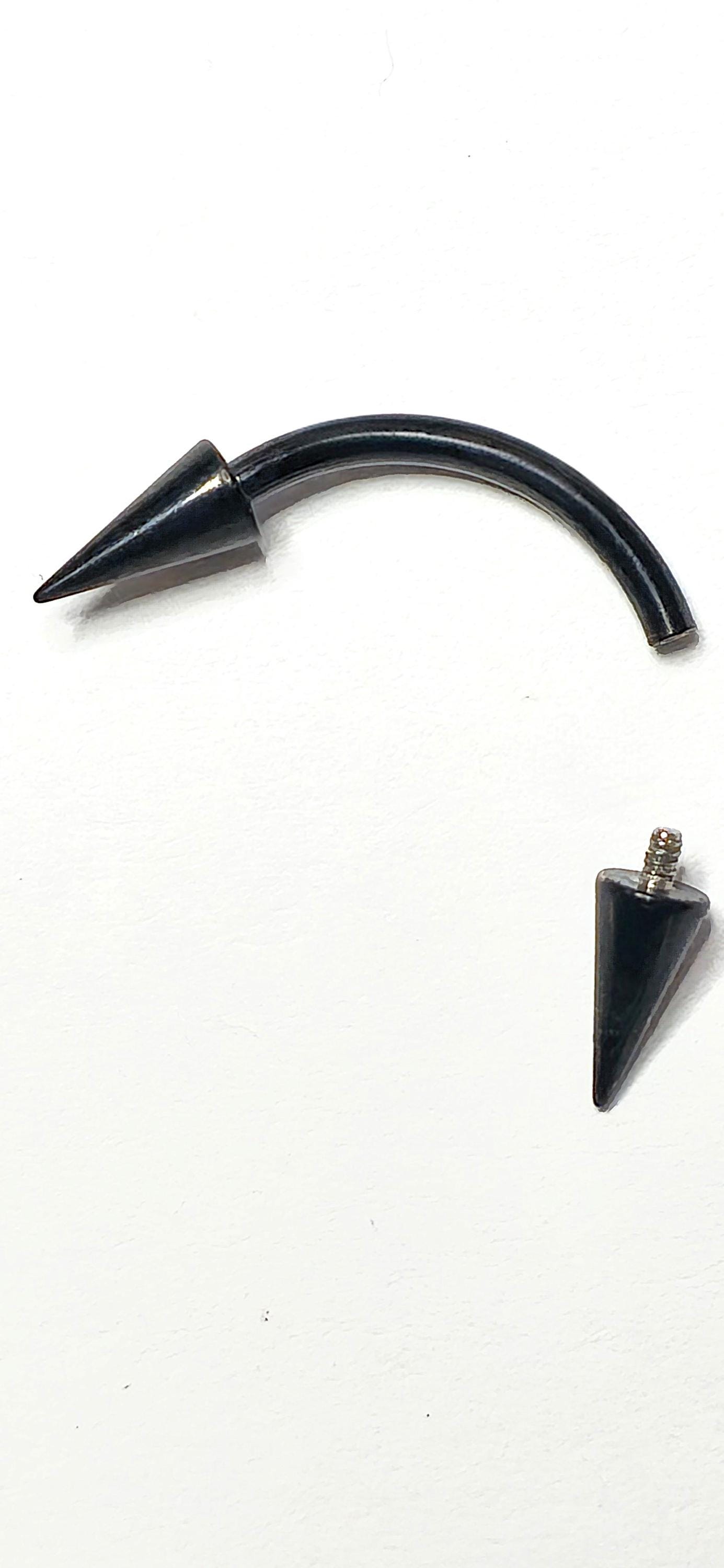 Black Titanium Arrow Curved Barbell, Eyebrow Ring, Rook, Snug and Vertical Labret Piercing Jewellery