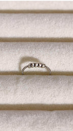 Silver Twisted Rope Nose Ring Textured Nostril Hoop, Seamless Hinged Ring