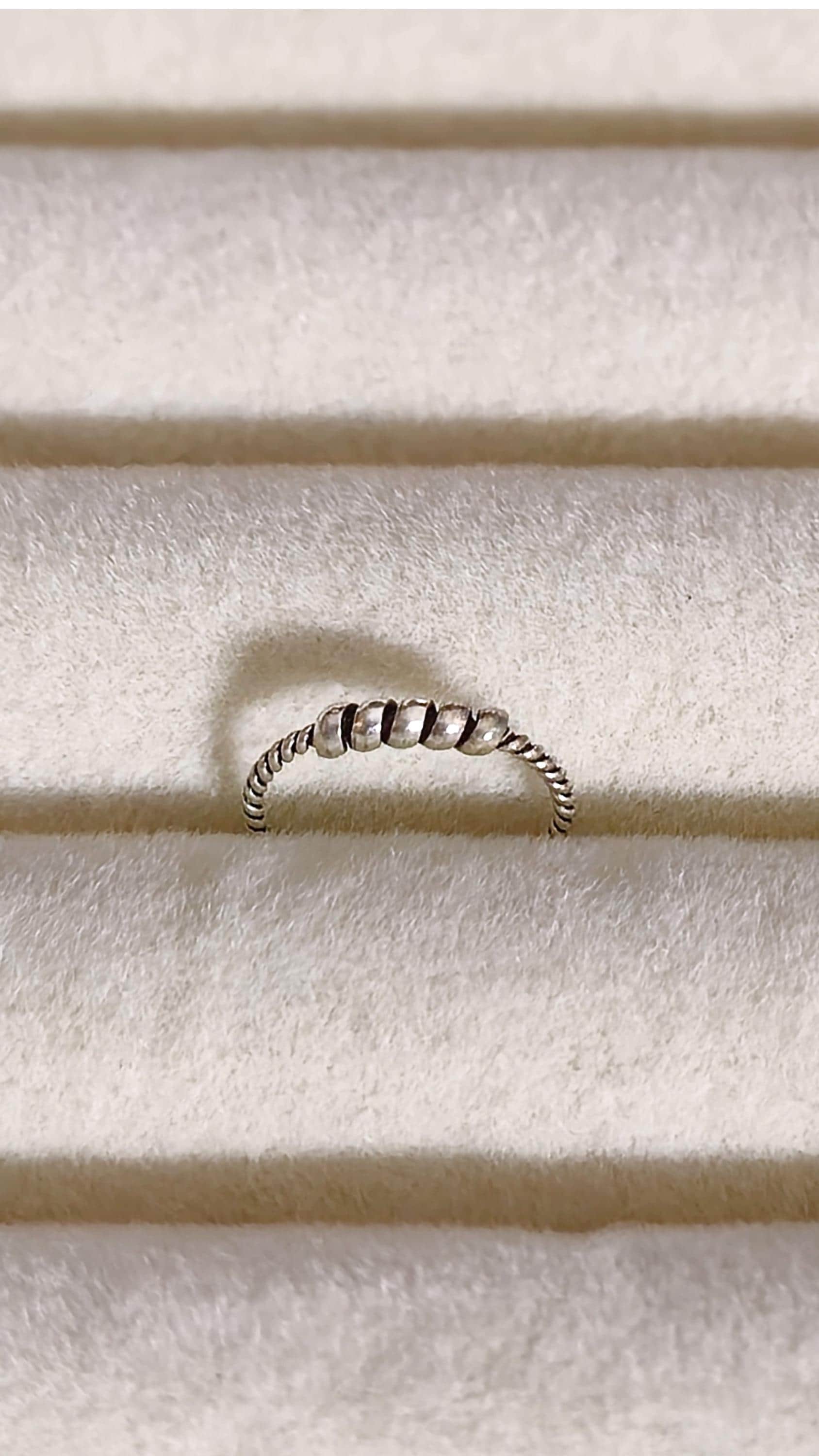 Silver Twisted Rope Nose Ring Textured Nostril Hoop, Seamless Hinged Ring