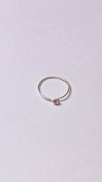 Dainty Silver Crystal Nose Ring, Silver Open Nostril Hoop