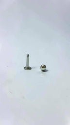3 Piece Stainless Steel Labret Stud Set, Ball Cone Spike Flat Back Lip Rings