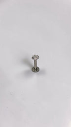 Clear CZ Labret Stud, Stainless Steel Flat Back Earring, Tragus Helix Piercing Jewellery