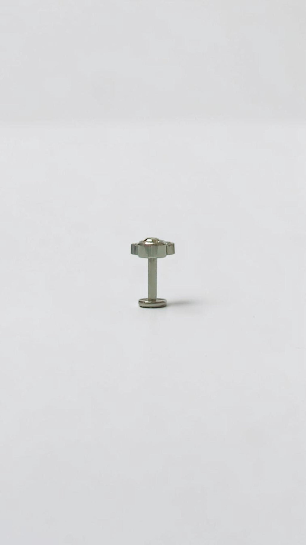 Clear CZ Paw Print Labret Stud, Flat Back Earring, Tragus Helix Cartilage Piercing Jewellery