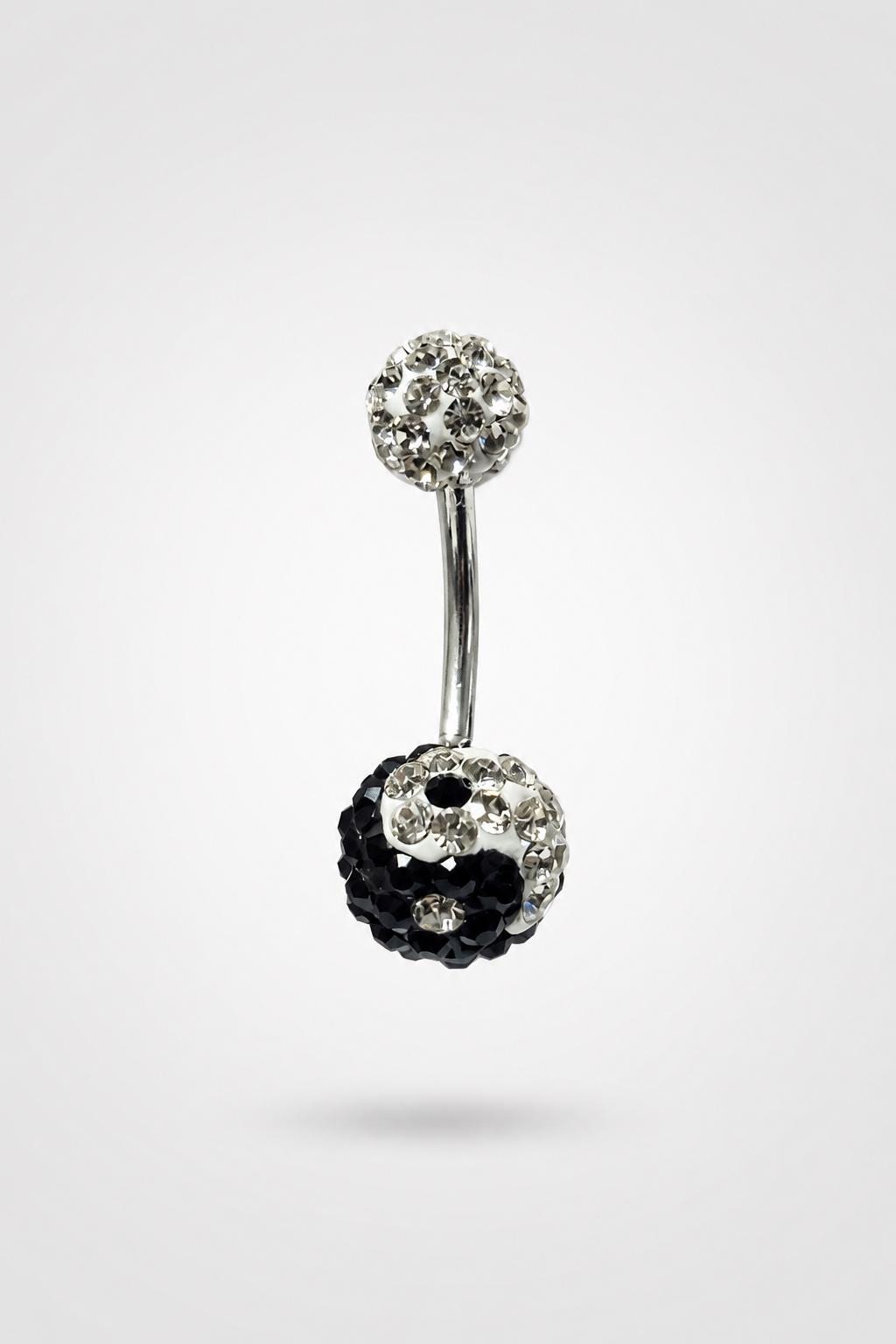 Yin Yang Crystal Belly Button Ring