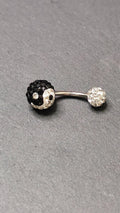 Yin Yang Crystal Belly Button Ring