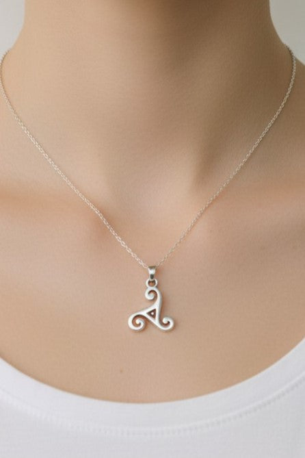 Celtic Triskele Spiral Pendant Necklace