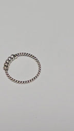 Silver Twisted Rope Nose Ring Textured Nostril Hoop, Seamless Hinged Ring