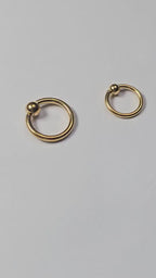 Titanium Gold Captive Bead Rings - Septum, Ear and Nipple Piercings