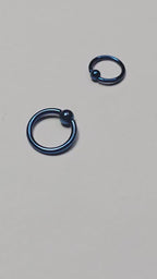 Titanium Blue Captive Bead Rings - Septum, Ear and Nipple Piercings