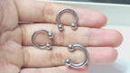 Titanium Silver Horseshoe Circular Barbell Septum Nose Ring