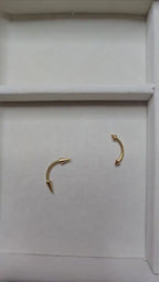 Gold Titanium Arrow Curved Barbell, Eyebrow Ring, Rook, Snug and Vertical Labret Piercing Jewellery
