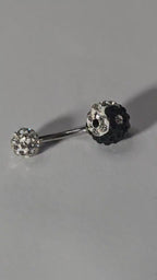 Yin Yang Crystal Belly Button Ring