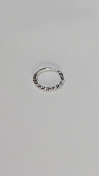 Silver Twisted Rope Nose Ring Hinged Clicker Hoop Textured Nostril and Septum Piercing