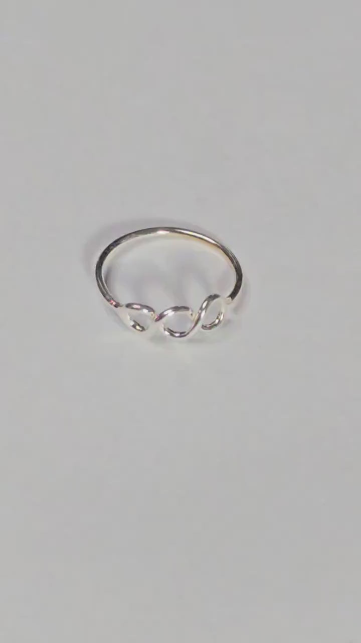 Sterling Silver Triple Loop Nose Ring, Infinity Nostril Hoop, Minimalist Boho Piercing